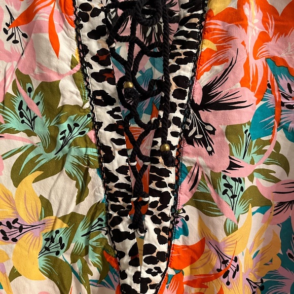 Nanette Lepore swim cover up or top size large bo ho hippy style festive cute - Picture 11 of 13